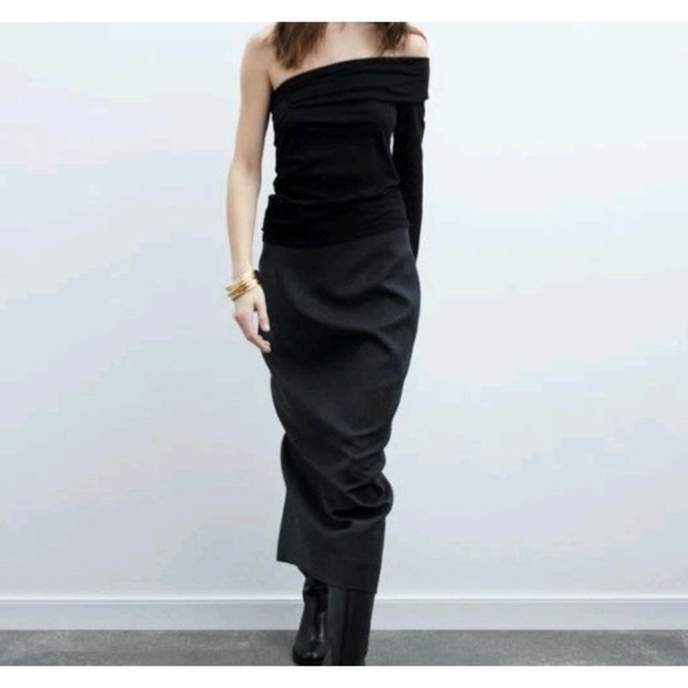 Zara Asymmetric Cotton Top Black Size S NWT